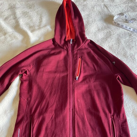 Men's Red Large Icebreaker Merino Wool Hooded Sweatshirt - Picture 1 of 8